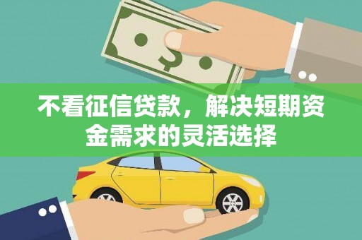那曲不看征信贷款，解决短期资金需求的灵活选择