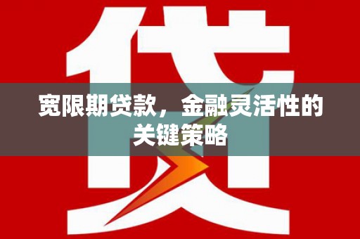 蕲春宽限期贷款，金融灵活性的关键策略