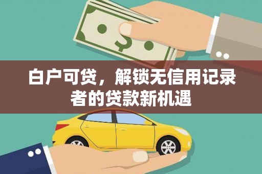 阜阳白户可贷，解锁无信用记录者的贷款新机遇