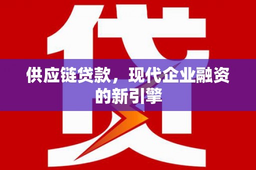 汕尾供应链贷款，现代企业融资的新引擎