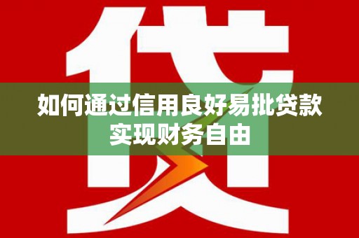 泗水如何通过信用良好易批贷款实现财务自由