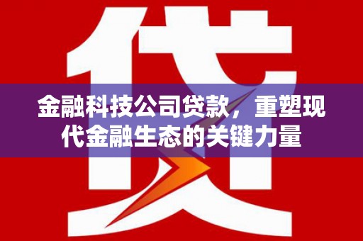 琼结金融科技公司贷款，重塑现代金融生态的关键力量