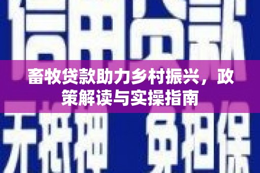武夷山畜牧贷款助力乡村振兴，政策解读与实操指南