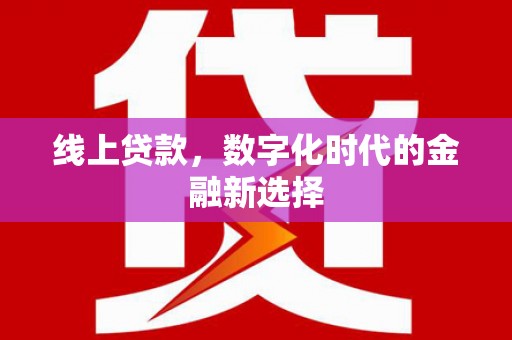 鼎湖线上贷款，数字化时代的金融新选择
